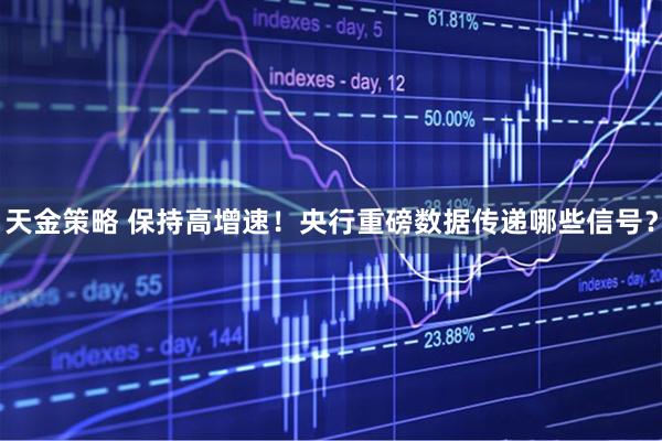 天金策略 保持高增速！央行重磅数据传递哪些信号？